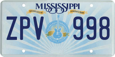 MS license plate ZPV998