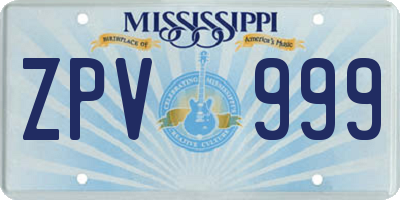 MS license plate ZPV999
