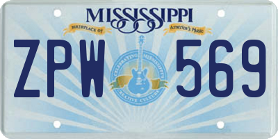 MS license plate ZPW569