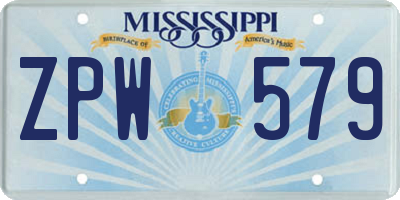 MS license plate ZPW579