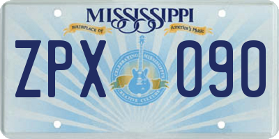MS license plate ZPX090