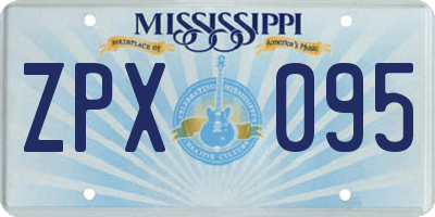 MS license plate ZPX095