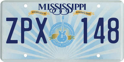 MS license plate ZPX148