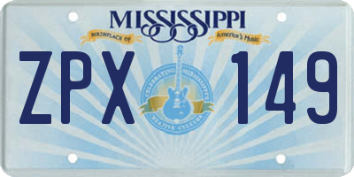 MS license plate ZPX149