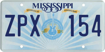 MS license plate ZPX154