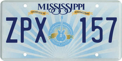 MS license plate ZPX157