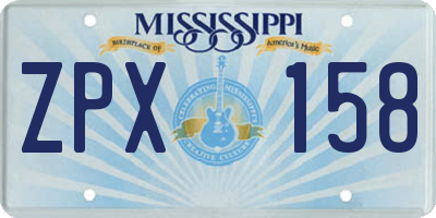 MS license plate ZPX158