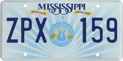 MS license plate ZPX159