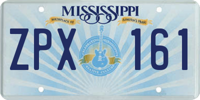 MS license plate ZPX161