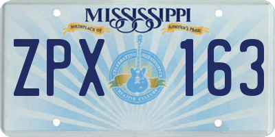 MS license plate ZPX163