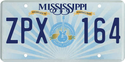 MS license plate ZPX164