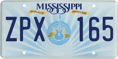 MS license plate ZPX165