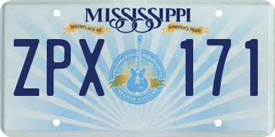 MS license plate ZPX171