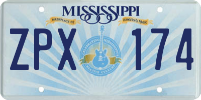 MS license plate ZPX174