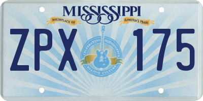 MS license plate ZPX175