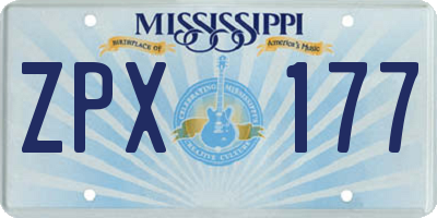 MS license plate ZPX177