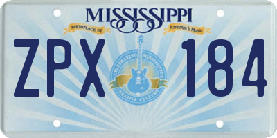 MS license plate ZPX184