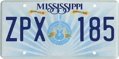 MS license plate ZPX185