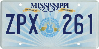 MS license plate ZPX261