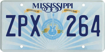 MS license plate ZPX264