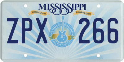 MS license plate ZPX266