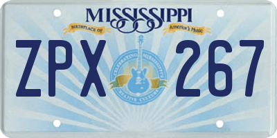 MS license plate ZPX267