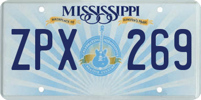 MS license plate ZPX269
