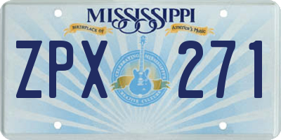 MS license plate ZPX271