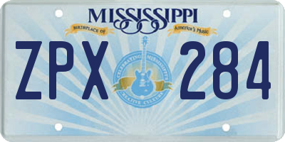 MS license plate ZPX284