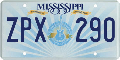 MS license plate ZPX290