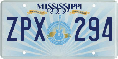 MS license plate ZPX294