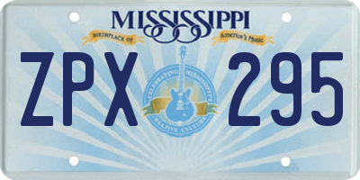 MS license plate ZPX295