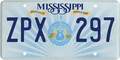 MS license plate ZPX297