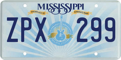 MS license plate ZPX299