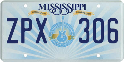 MS license plate ZPX306