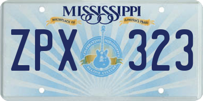 MS license plate ZPX323