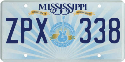 MS license plate ZPX338