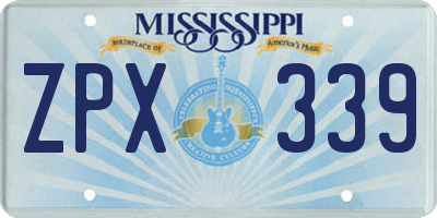 MS license plate ZPX339