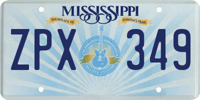 MS license plate ZPX349