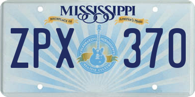 MS license plate ZPX370