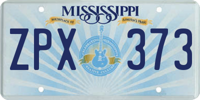 MS license plate ZPX373