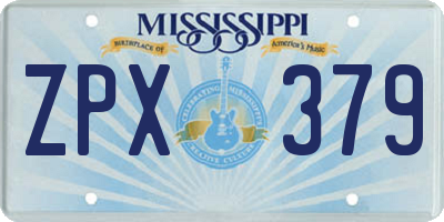 MS license plate ZPX379