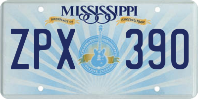 MS license plate ZPX390