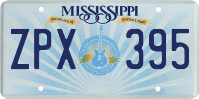 MS license plate ZPX395