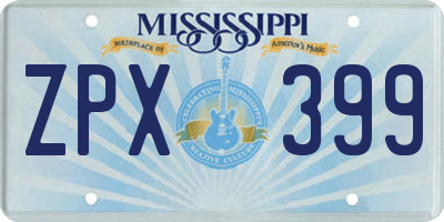 MS license plate ZPX399