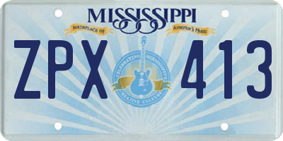 MS license plate ZPX413
