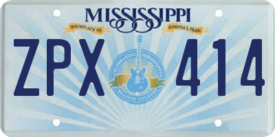 MS license plate ZPX414