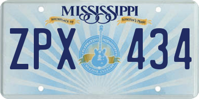 MS license plate ZPX434