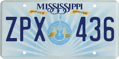 MS license plate ZPX436