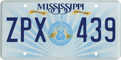 MS license plate ZPX439